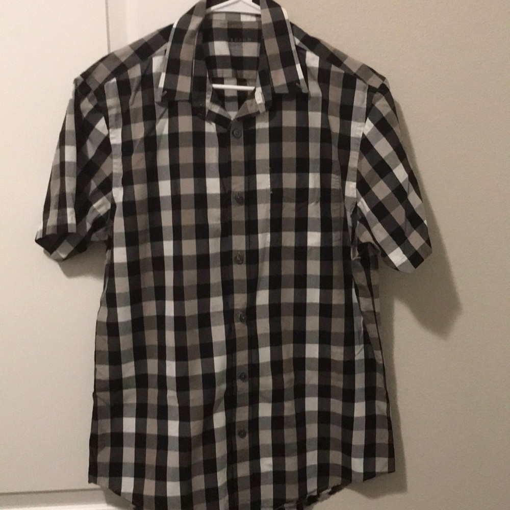 Giordano men’s slim fit plaid short sleeve shirt